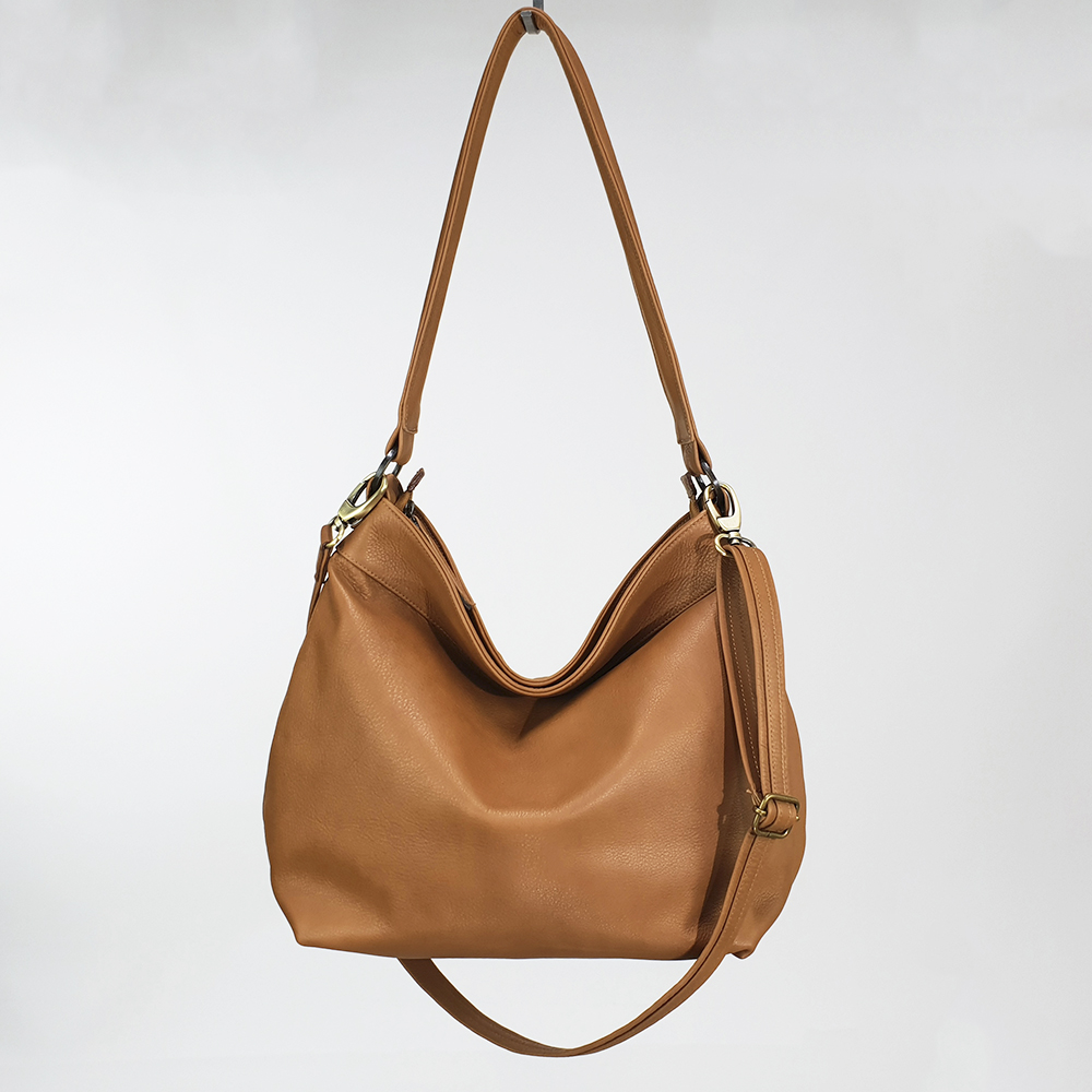 Large Tan Leather Hobo Bag - Slouchy Shoulder Purse | Laroll Bags