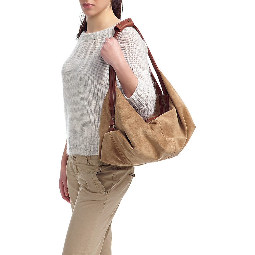 Suede Shoulder Bag For Women - Large Slouchy Purse