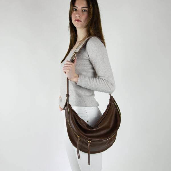 brown crossbody sling bag